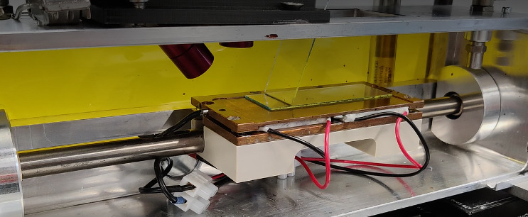 photo of a setup for Alignment and orientation control in thin films via in-situ monitoring of thin film processing 